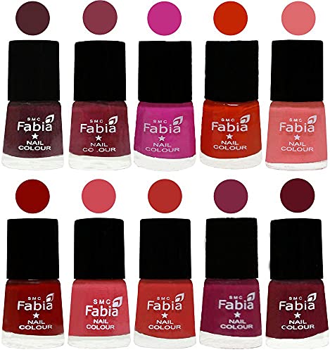 Image of ALL IN ONE (PACK OF 10), Long Lasting Glossy Nail Polish, 6 ml Each, All Vibrant Colours,02265