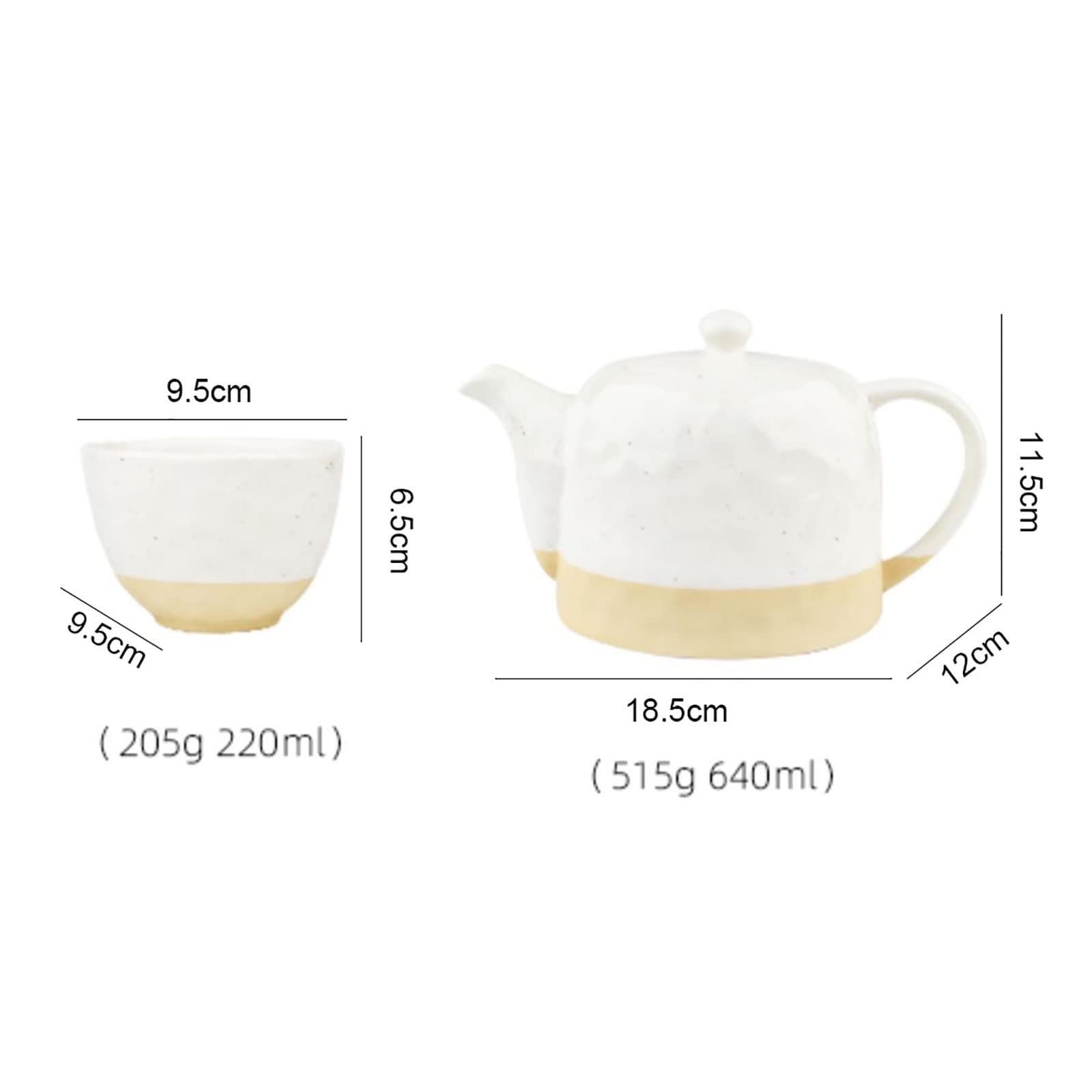 Service à thé, Service à thé en céramique pour la Maison, théière Simple, Service à thé de l'après-midi, Tasse à thé et à Eau pour Envoyer Une Petite Amie à Maman (1 pichet + 2 Tasses)