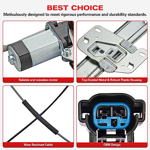 Image of BDFHYK 741-768 Power Window Regulator with Motor Front Left Driver Side for Jeep Cherokee 1997 1998 1999 2000 2001 97 98 99 00 01| 55154959AI