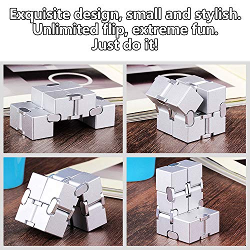 Fufuyou Fidget Blocks Toys Infinity Cube Anxiety Stress Relief Toy For Adults Gifts Aluminum Alloy Material Ultra Durable (Red) #TOP5