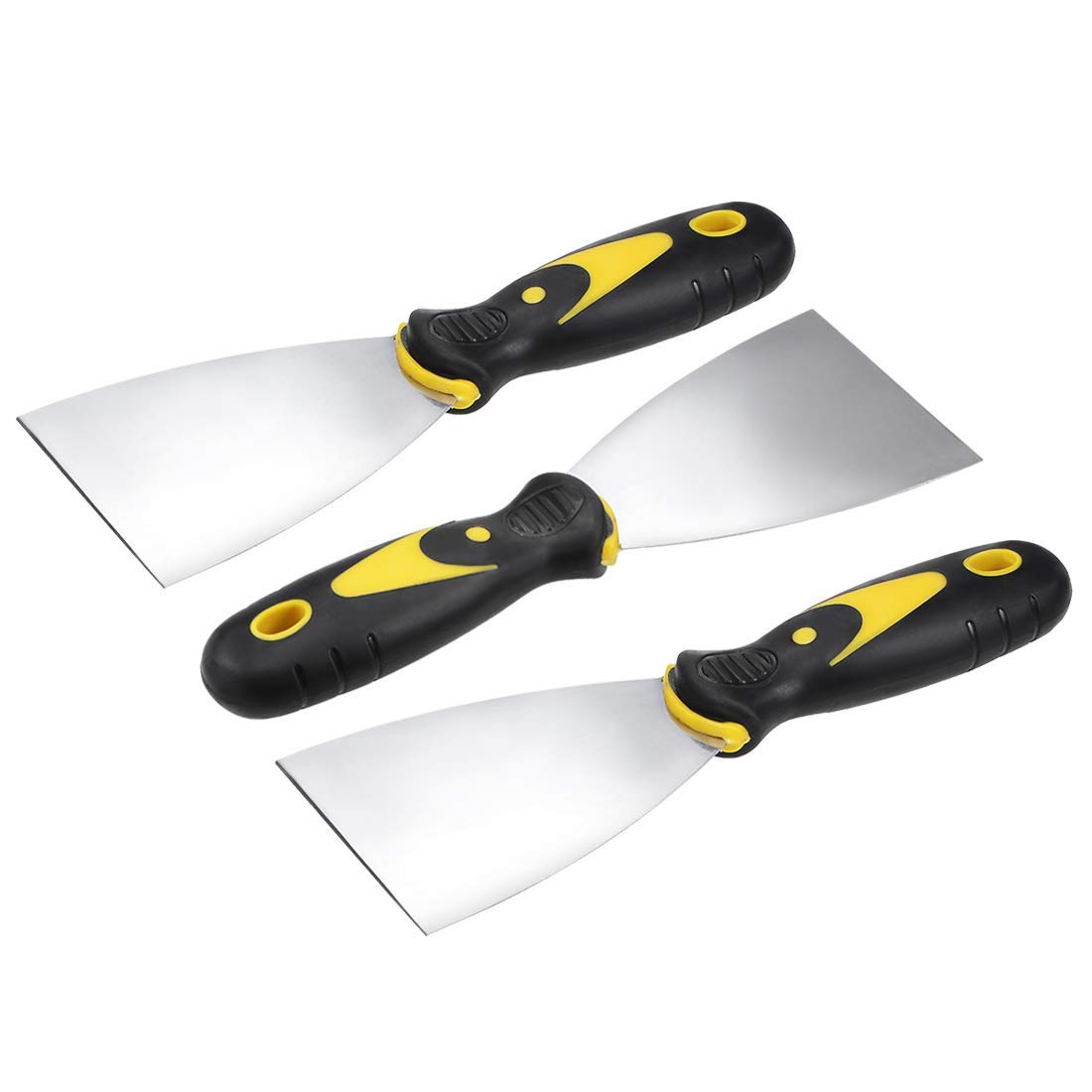 DealMuxPutty Taping Paint Scraper 3" Cr-V Steel Stiff Broad Blade with Plastic Ergonomic Handle for Wall Floor Tile 3pcs
