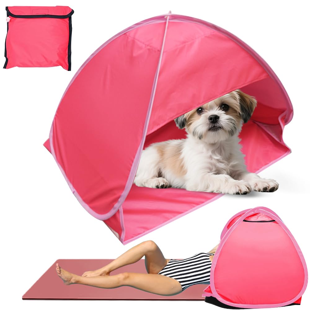 zelt komfort mini Nzkeuf Kopfzelt, Strandmuschel Pop Up Mini, Pop Up Sonnenschutz Reise Klein, Strandmuschel Hund, Tragbare Kopfstütze Zelt für Picknick Strand Camping Sport & Freizeit Color:Beige / White / Brown How To Choose The reg_IQ