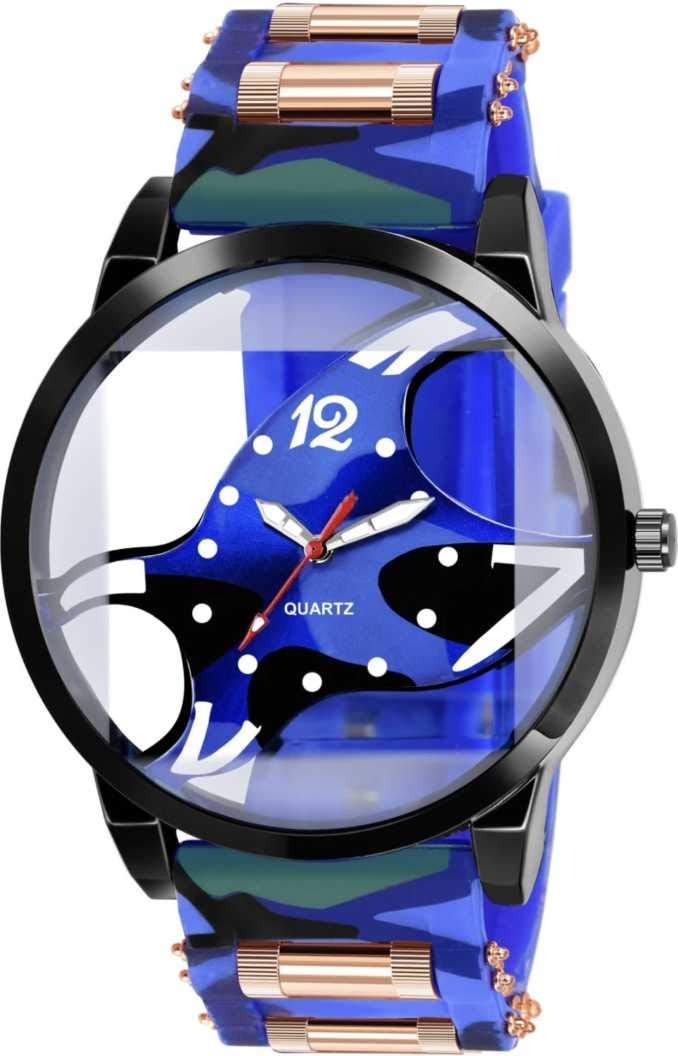 V&Y RED Unique Transparent Glass Dial with Rubber Strap (Blue) (B09WXV279S) Amazon Price History, Amazon Price Tracker