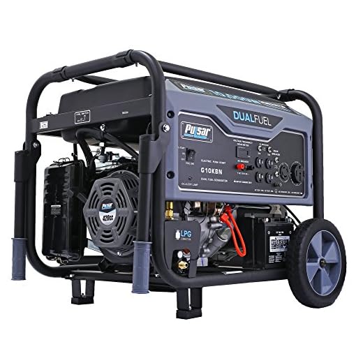 Pulsar G10KBN Space Gray 10,000 Watt Portable Dual-Fuel Generator with Electric Start, CARB Approved
