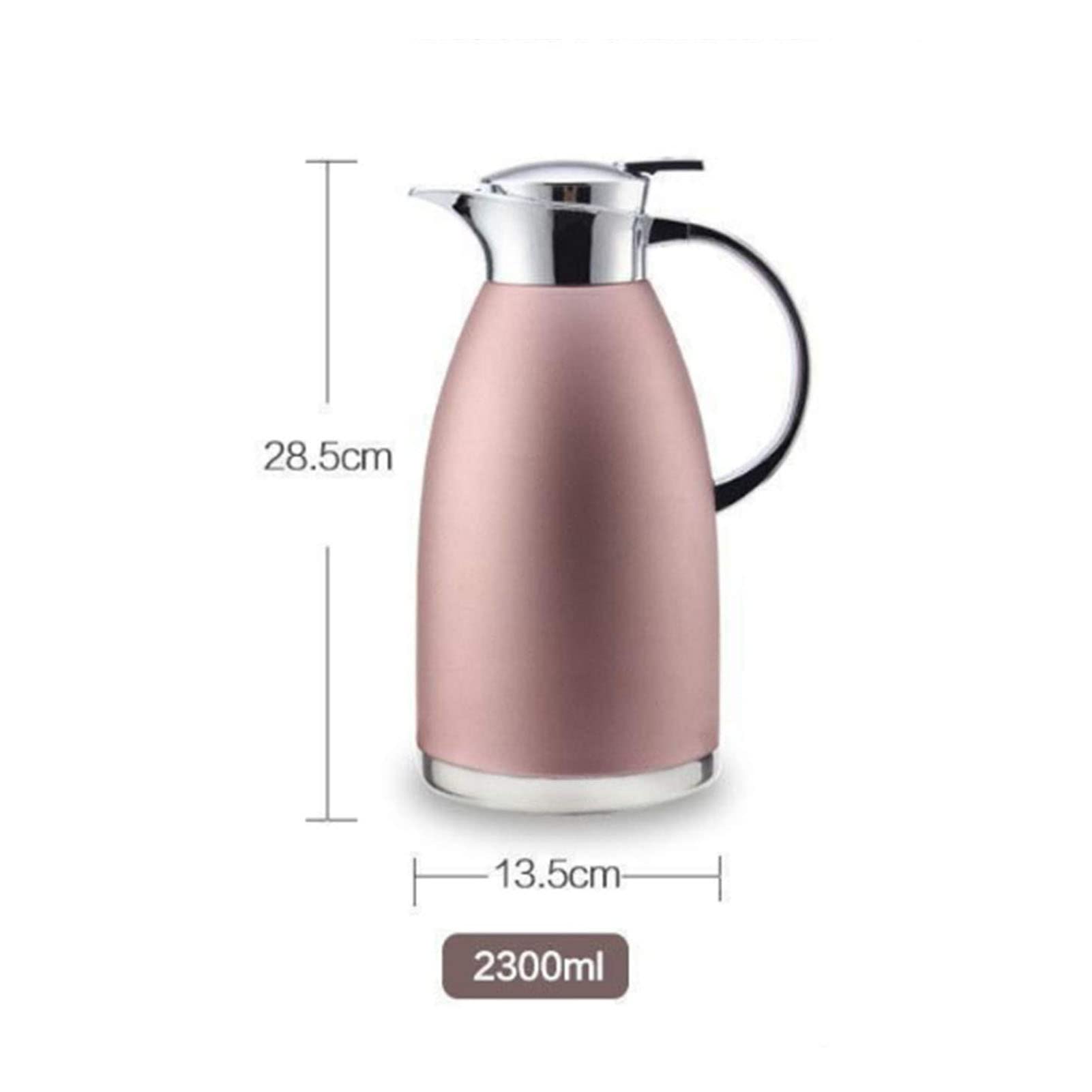 Jarra Térmica 1.8 L, Jarra Térmica Botella de Vidrio con Aislamiento al vacío de Doble Capa Diaria de Acero Inoxidable para Café Jugo Leche Té Bebidas