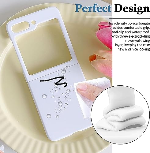Image of MIDOS Back Cover Compatible with Samsung Z Flip 5 Silicone Case Full Protection Shock Proof Case for Samsung Galaxy Z Flip 5 (White)