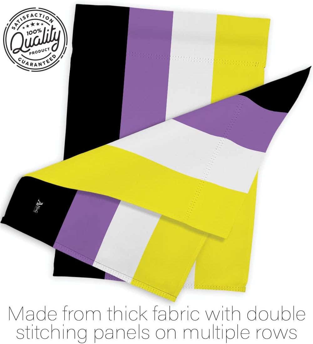 Nonbinary Flag Garden - Set Wall Holder Support Pride Rainbow Love LGBT Gay Bisexual Pansexual Transgender - House Decoration Banner Small Yard Gift Double-Sided Made in USA 13 X 18.5