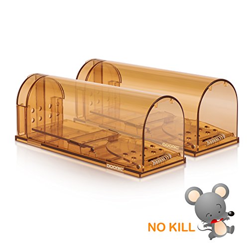 Adoric Mouse Trap Humane Rat Trap, Mouse Traps 2 Pack No Kill Humane Mice Traps, Catch and Release Trap