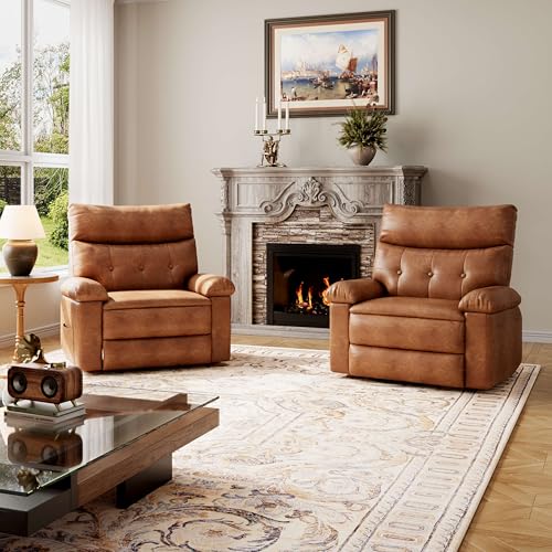 GarveeHome Recliner Chair - PU Leather Manual Recliner for Adults, Lazy Chair with 1.5X Sponge Comfort Arm and Back for Living Room, Bedroom by GarveeHome - Image 2