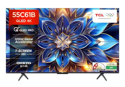Image of TCL 139 cm (55 inches) 4K Ultra HD Smart QLED Google TV 55C61B (Black)