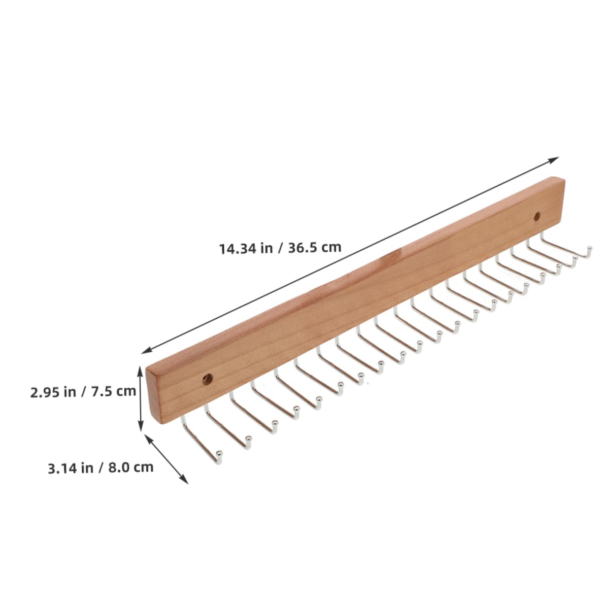 Perchero de Pared de Madera 2 Piezas para Corbatas y Cinturones
