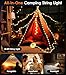 MoKo Camping Lichterkette Aufrollbar, 3-in-1 Tragbare Wiederaufladbare LED Lichterkette mit 8 Beleuchtungsmodi, wasserdichte Campinglampe Taschenlampe für Zelt Camping Hof Dekoration (10M)