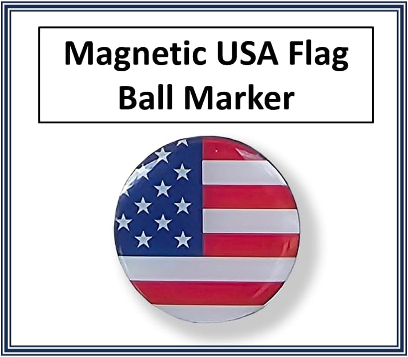 USA Flag Leather Golf Gloves - 100% Cabretta Leather Golf Glove with Magnetic Ball Marker for Right & Left Hand Golfers, Adult Men's, Small to XXL Sizes