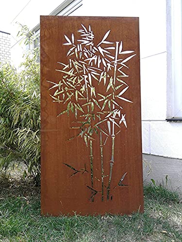 Zen Man Edelrost Garten Sichtschutz aus Metall Rost Gartenzaun Gartendeko edelrost Sichtschutzwand H180*75cm 031915-4