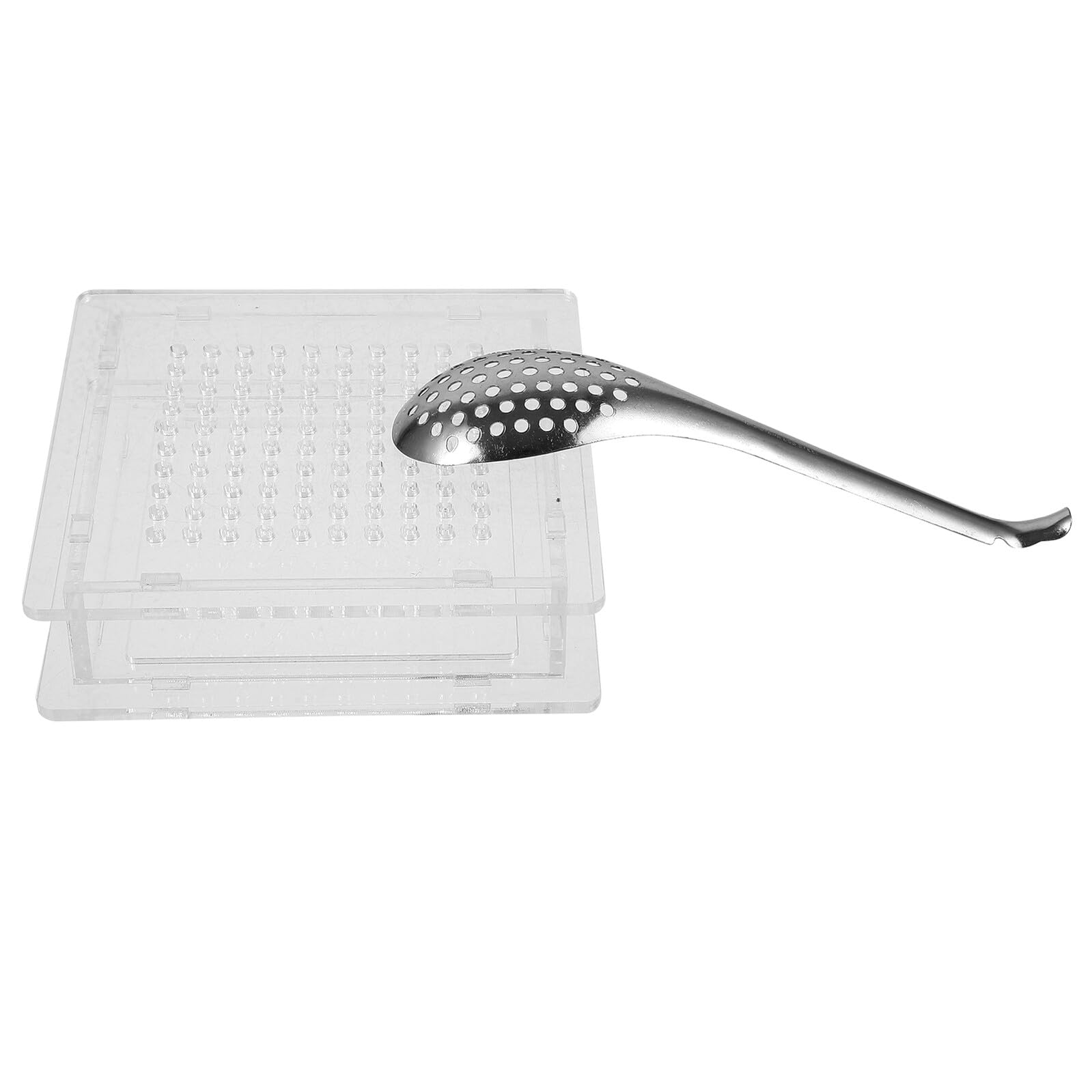 IMIKEYA Strumento per fare caviale con fori scatola dispenser per gastronomia molecolare cucchiaio piccolo in acciaio inox per cucina domestica sicura e riutilizzabile
