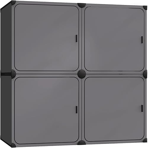 PexFix Organizador de almacenamiento con puertas, 4 organizadores de armario y estantes de almacenamiento portátiles, estantes de almacenamiento