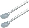 Tiger Crown 2296 Spoon, White, 1.1 x 0.5 x 6.3 inches 28 x 14 x 160 mm, Soft Spoon, 2 Pieces, Silicon Rubber, 66 Nylon, Heat Resistant to 200 Degrees, Pack of 2