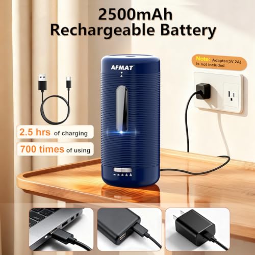 AFMAT PSC2 Electric Pencil Sharpener, Fully Automatic Pencil Sharpener, Auto in & Out, Rechargeable Hands-Free Sharpeners for Jumbo & Colored Pencils (6.5-12mm), Portable for Home/Classroom/Office by AFMAT - Used condition - Image 5