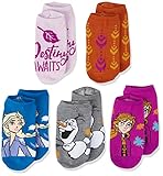 Disney Girls Frozen 5 Pack No Show Socks