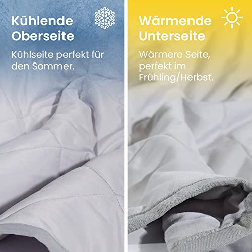 Cosi Home Premium Kühldecke - Sommerdecke mit Q-Max0.4 Kühlfasern - Atmungsaktive Bettdecke, Kuscheldecke & Sofadecke gegen Nachtschweiß - Kühlende Decke Grau - 150 x 200 cm