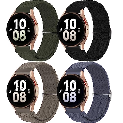 chinbersky 20mm Nylon Geflochtenes Armband Kompatibel mit Samsung Galaxy Watch 5/Pro/Galaxy Watch 4 40mm 44mm/Watch 4 Classic 42mm 46mm/Active 2 40mm 44mm/Watch 3 41mm/Gear Sport/Gear S2 Classic