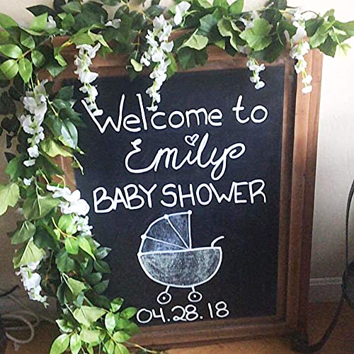 5Pcs 33Ft Artificial Wisteria Garland Wisteria Vine Artificial Hanging Flowers Plants Greenery Fake Leaf Garland For Wedding Kitchen Home Party Decor(Milk White) #TOP5