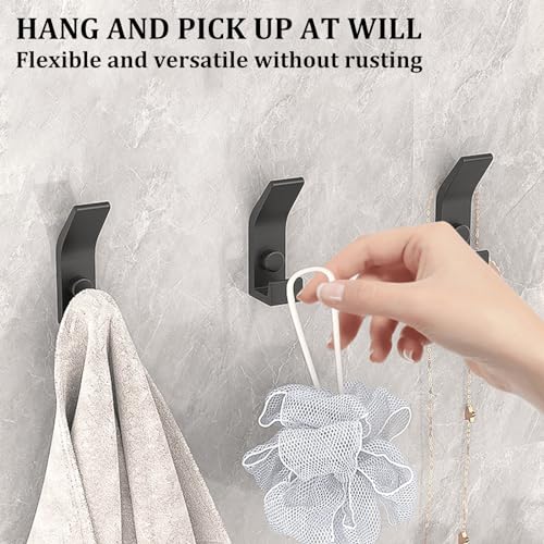 5 Stück Garderobenhaken, Space Aluminium Material Kleiderhaken Gestanzte Oder Stanzfreie Installation, Garderobenhaken Schwarz, Kleiderhaken Garderobe für Schlafzimmer Badezimmer Wohnzimmer Eingänge