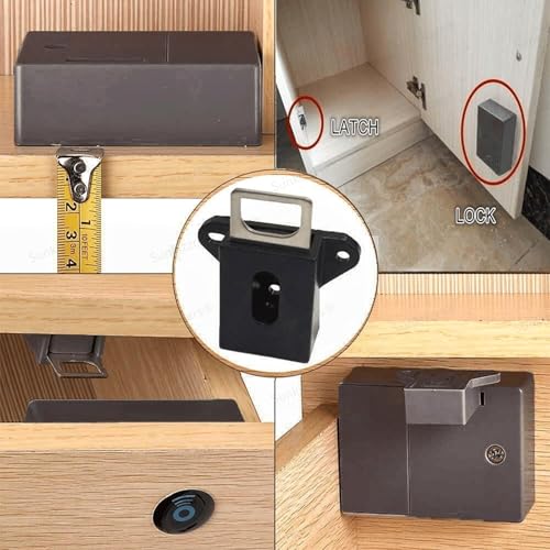 Image of Sunkizzrs RFID Electronic Drawer Lock - Smart NFC Cabinet Locks - Hidden Card Lock for Drawer /Cabinet /Locker /Cupboard /Wardrobe with 1 Pcs IC Cards & 3 Pcs NFC Tags