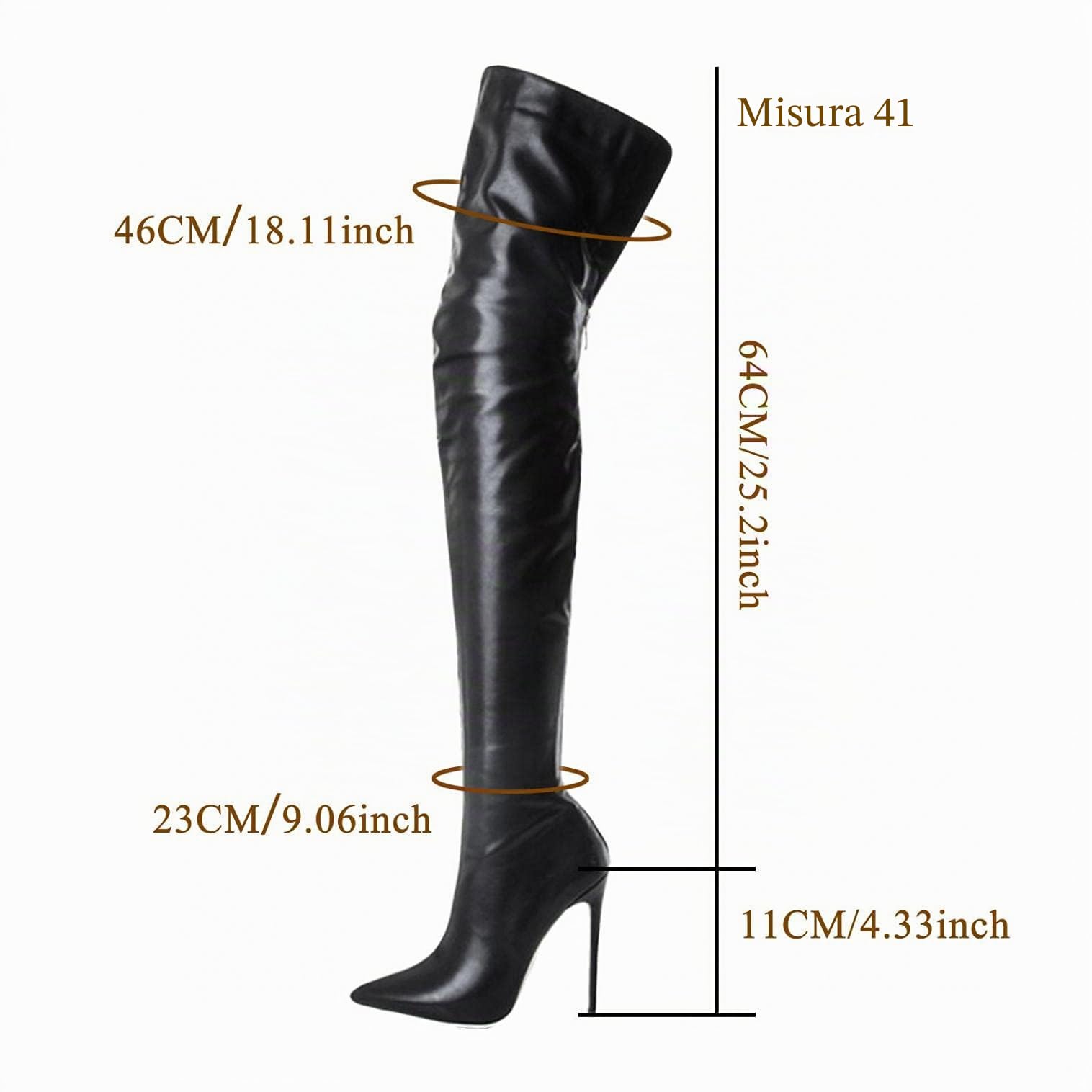 Stivali Alti Donna Stivali da Donna sopra Il Ginocchio Serpent Sexy Fashion Nightclub Scarpe con Tacco Alto (39,Nero)