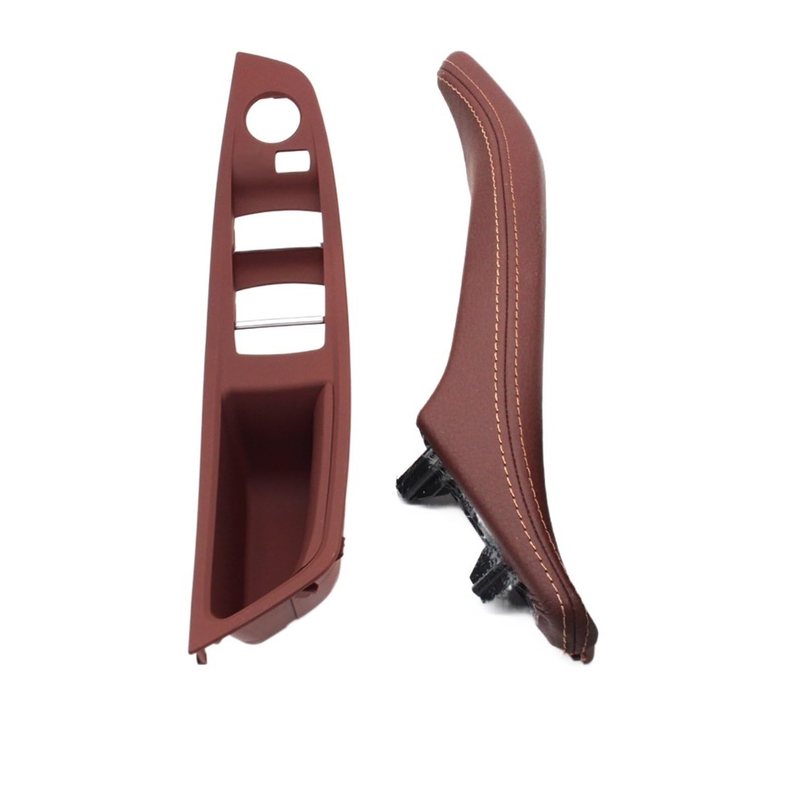 OEXRIGRU Car Interior Door Handles for BMW 5 Series F10 F11 F18 520 523 525 528 530 540 LHD Car Interior Panel Door Handle Cover(Model B Redbrown)