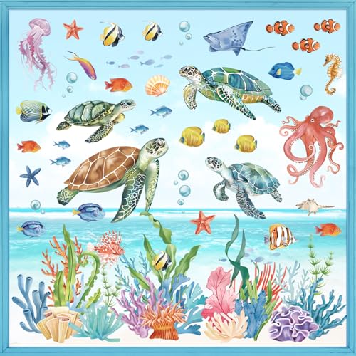 Poisson algues électrostatique pour vitre de chambre enfant - 2