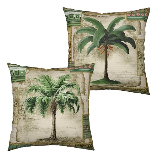 Kwlegh Tropical Palm Banana Tree Decorative Pillow Covers Hawaii Coconut Tree Throw Pillow Covers...