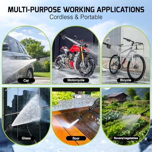 Image of Kapicon KP-GBPW Cordless Pressure Washer 48V 12000mAh | 80 Bar Portable Car Washer | Rechargeable Battery High Pressure Cleaner with Spray Gun for Car, Bike & Home Cleaning