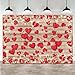 HQM 9X6FT Vintage Rustic Wood Glitter Glow Red Love Heart Valentine's Day Theme Photography Backdrop Wedding Anniversary Bridal Shower Mother's Day Photo Background Couple Studio Shoot Props Supplies