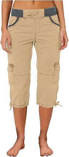 Miniatura 2 de Pantalones capri tipo cargo para mujer, ligeros, de secado rápido, atléticos, para verano, casuales, con bolsillos