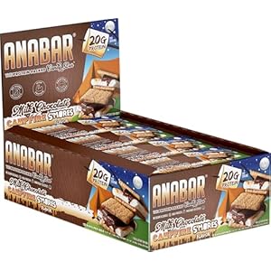 Anabar Protein Bar, The Protein-Packed Candy Bar, Amazing Tasting Protein Bar, No Sugar Alcohols, Real Food, Amazingly Delicious, 20 Grams of Protein (12 Bars, Milk Chocolate Campfire S’mores)