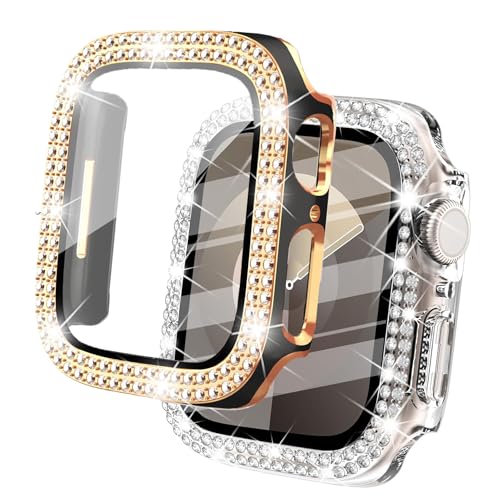 Coque de protection Apple Watch 44mm diamant avec protège écran en verre trempé lot DEALELE