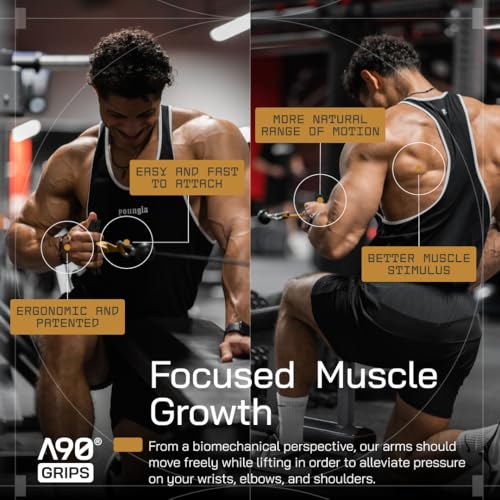 Angles90 Pull Up Grip Handles - Ranger - Ergonomic Design for Lat Pulldown Attachments & D-Handle Cable Attachment - Four Positions for Pull Up Bar & Cable Grips - Hand Strength Trainer for Home Gym by Angles90 - Image 3
