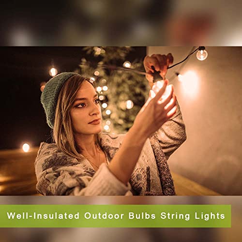 Kawaya Outdoor String Lights Mains Powered 25ft 7.6m Dimmable LED String Lighting Waterproof IP65 Garden Festoon Lights Fairy Lights Soft White 12+1 Bulbs for Outside Gazebo Backyard Balcony Party - Image 4