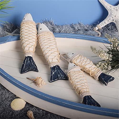 Oececr Antique Wood Fish Vintage Decor Ornament Wall Hanging Hand Carved Wooden Fish Decorations For Home Nautical Theme - Large #TOP7