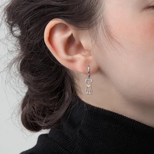 Dog Earrings for Teens Girls Women - Sterling Silver Gold Cute Animal Hoop Earrings Hypoallergenic Lightweight Lovely Pet Puppy Loop Earring for Sensitive Ears Gifts for Christmas2