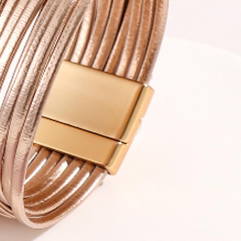 Women's PU Leather Bracelets Multi-Layer Boho Leather Bracelets Handmade for Women Jewelry Gift Accessories Birthday Chrismas - Image 4