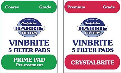 Home Brew & Wine Making - Dual Pack of 5 Premium Grade Crystalbrite Pads and 5 Coarse Grade Prime Pads to Fit Mk 3 Vinbrite Filter