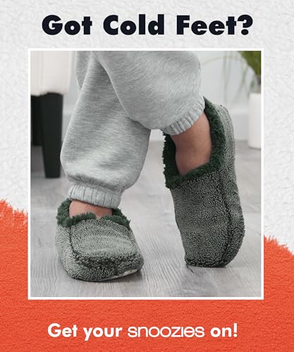 Image of Snoozies Mens Two Tone Fleece Lined Slippers - Comfortable Slippers for Men - Two Tones