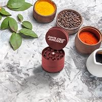 Santa Cruz Shredder Kräutermühle aus Metall, gerändelte Oberseite für stärkeren Halt, 3-teilig, mittelgroß, 5,6 cm, Rot – Ansicht 5