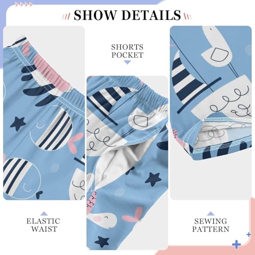 Turtle Fish Ship Boys Long Pants Soft Trousers Elastic Waist Kids Lounge Bottoms with Pockets S-XL4