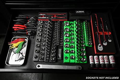Image of ARES 60160 6-Pc Black /Green Metric /SAE Magnetic Socket Organizer