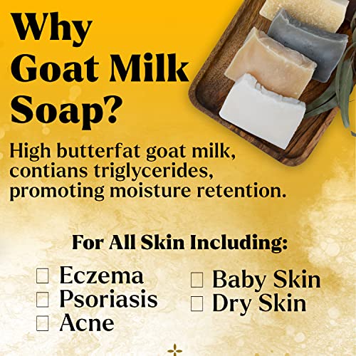 Honey Sweetie Acres Fragrance Sample 4 Pack Goat Milk Soap All Natural Handmade Soap From Nigerian Dwarf Goats Milk For Increase Butter Fat To Enhance Moisturizing Coconut Mango, Silver & Gold, Cherry Almond, Basil Sage & Mint #TOP1