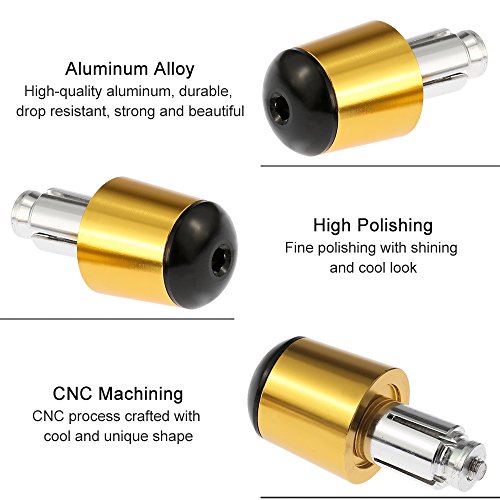 Anself Par de Universal motocicleta Moto alumínio guiador Bar Ends Plugs aperto Caps