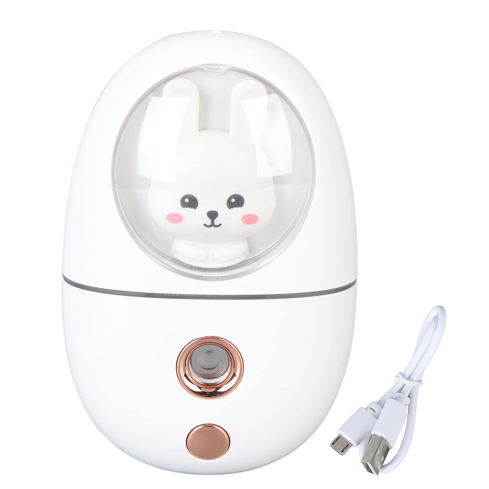 Haofy Pulv¨¦risateur de Brume Faciale, Humidificateur de Brume de Visage d'animal Mignon Pratique Rechargeable par USB pour Le Voyage 35 ML (Blanc)
